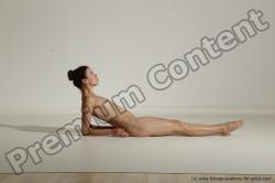 Nude Gymnastic poses Woman White Moving poses Athletic long brown Dynamic poses Pinup